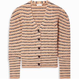 NWT A.L.C. Sweater Rebekah Cardigan Cashew Multi Stripe Button Front Size XS NEW